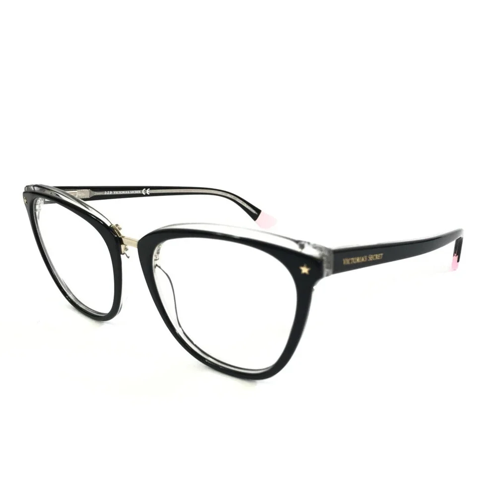 Victoria's Secret Eyeglasses Frames VS5016 001 Black on Clear Cat Eye 54-19-140
